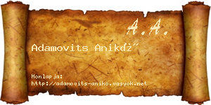 Adamovits Anikó névjegykártya